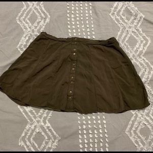 Wet Seal Green button down Skirt